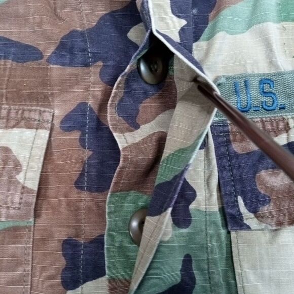 Military Jacket Mens Green Camo S Short Air Force Pockets Army Coat Fatigues - Picture 6 of 10